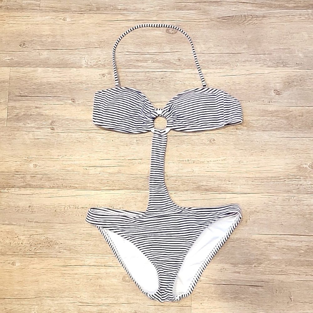 Striped Monokini Swimsuit